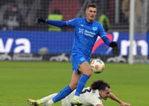 Lässt sich Bayer Leverkusen (im Bild: Patrik Schick) auch von St. Pauli nicht vom Weg abbringen? (© dpa picture alliance / Alamy Stock Photo) Leverkusen vs. St. Pauli Tipp