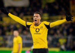 Kann der BVB (im Bild: Felix Nmecha) gegen Atalanta Bergamo das K.o.-Runden-Ticket, trotz des bevorstehenden Spitzenspiels in der Liga, ziehen? (© Moritz Müller / Alamy Stock Photo) Atalanta Bergamo BVB Tipp