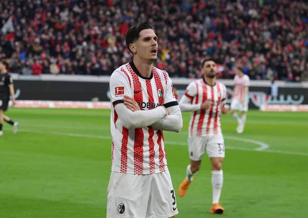 Sehen wir im Duell Frankfurt gegen Freiburg (im Bild: Igor Matanovic) keinen Sieger? (© dpa picture alliance / Alamy Stock Photo) Frankfurt Freiburg Tipp