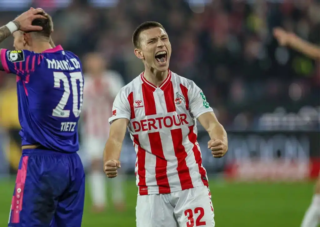 Schafft Köln (im Bild: Kristoffer Lund) ausgerechnet im Derby gegen Gladbach den Befreiungsschlag? (© HMB Media / Alamy Stock Photo) Köln Gladbach Tipp