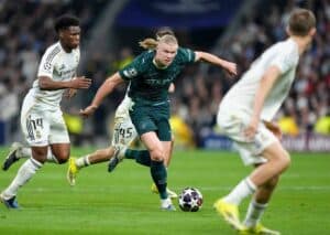 Gibt es für Manchester City (im Bild: Erling Haaland) gegen Real Madrid auch zu Hause nichts zu holen? (© GEPA pictures/ ZUMA Press Wire/ AFP7/ Oscar J. Barroso) Manchester City Real Madrid Tipp
