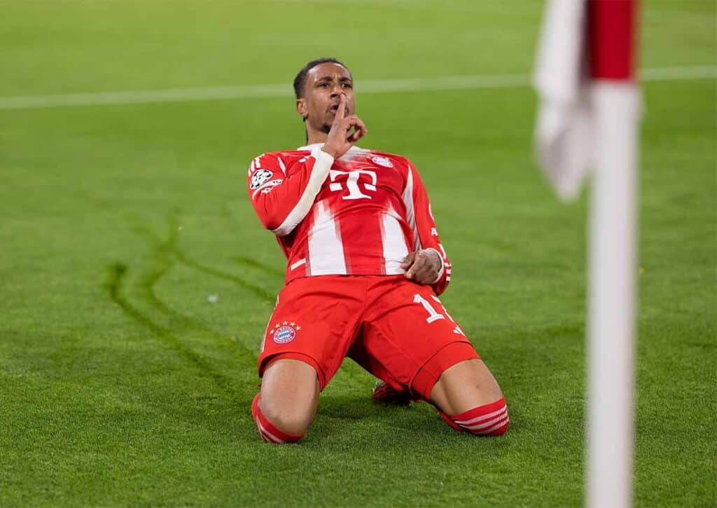 Lassen die Bayern (im Bild: Michael Olise) dem VfB Stuttgart ohne Undav keine Chance? (© HMB Media / Alamy Stock Photo) Bayern VfB Stuttgart Tipp
