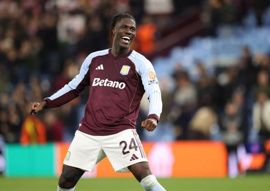 Nimmt Aston Villa (im Bild: Amadou Onana) gegen Sunderland den Schwung aus dem Einzug ins Europa-League-Halbfinale mit? (© Paul Marriott/Alamy Live News) Aston Villa Sunderland Tipp
