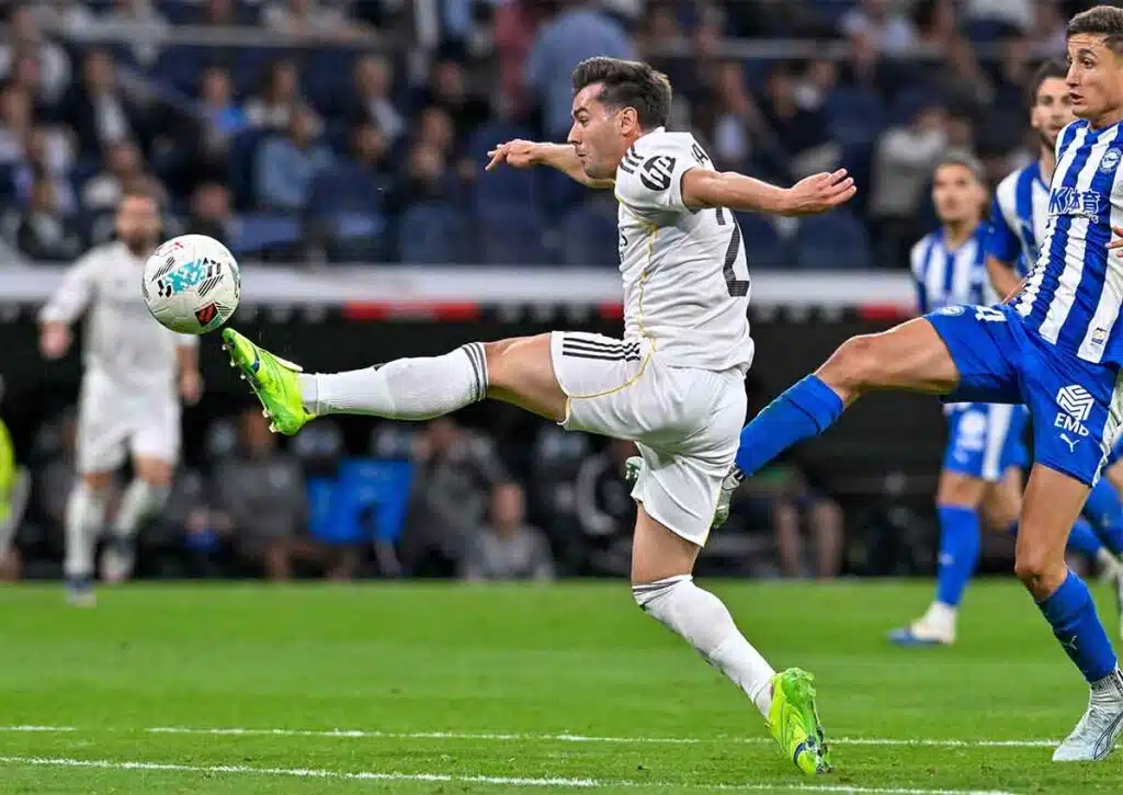 Feiert Real Madrid (im Bild: Brahim Diaz) bei Betis Sevilla am Freitagabend den Auswärtsdreier? (© ZUMA Press, Inc. / Alamy Stock Photo) Betis Sevilla Real Madrid Tipp