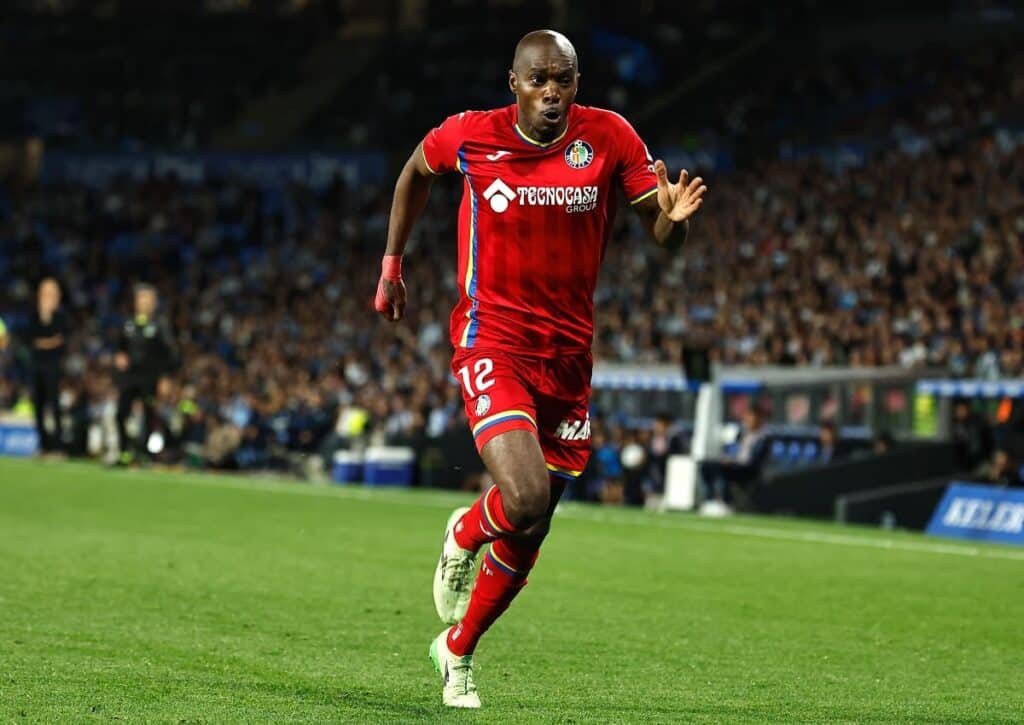Kann Getafe CF (im Bild: Allan Nyom) den großen FC Barcelona vor heimischer Kulisse ärgern? (© Mutsu Kawamori/AFLO/Alamy Live News) Getafe Barcelona Tipp