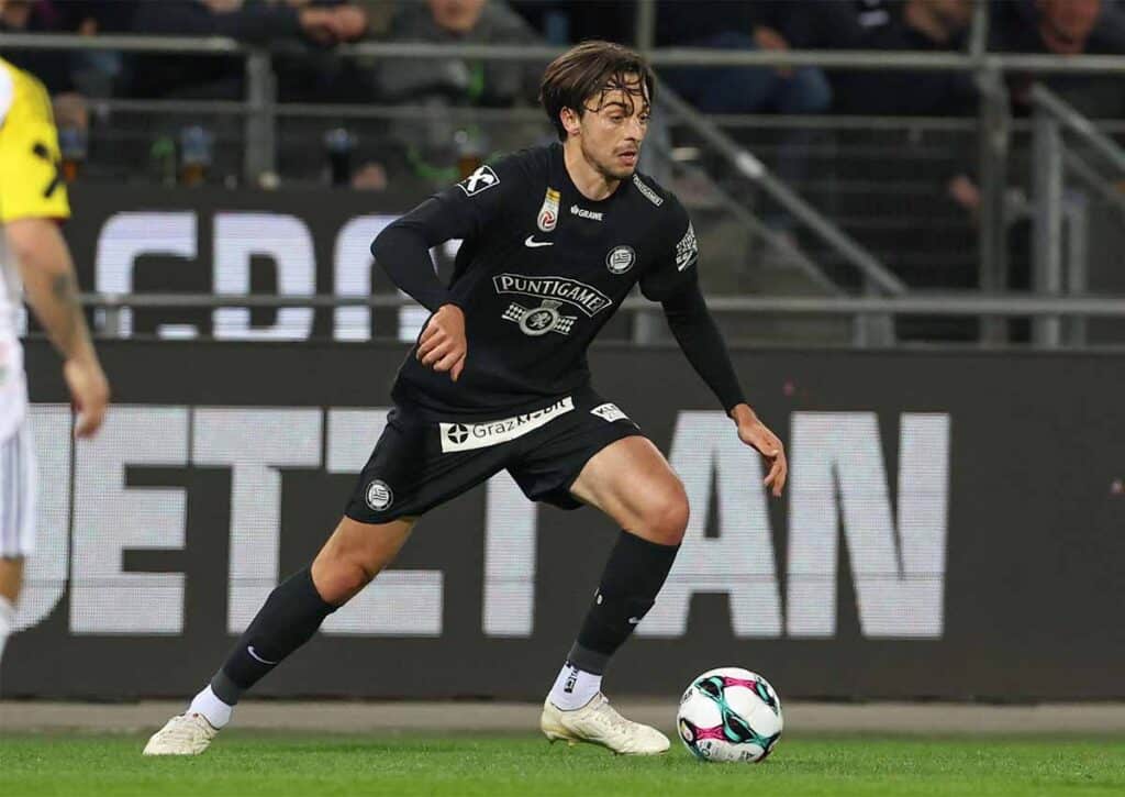 Macht Sturm Graz (im BIld: Albert Vallci) gegen Austria Wien den nächsten Schritt in Richtung Titelverteidigung? (© Franz Wolfgang Rainer / Alamy Stock Photo) Sturm Graz Austria Wien Tipp
