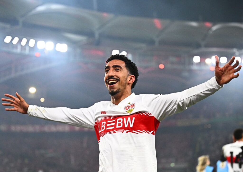 Schlägt der VfB Stuttgart (im Bild: Tiago Tomas) nach dem Einzug ins Pokalfinale auch Werder Bremen? (© Tom Weller/dpa/Alamy Live News) VfB Stuttgart Werder Bremen Tipp
