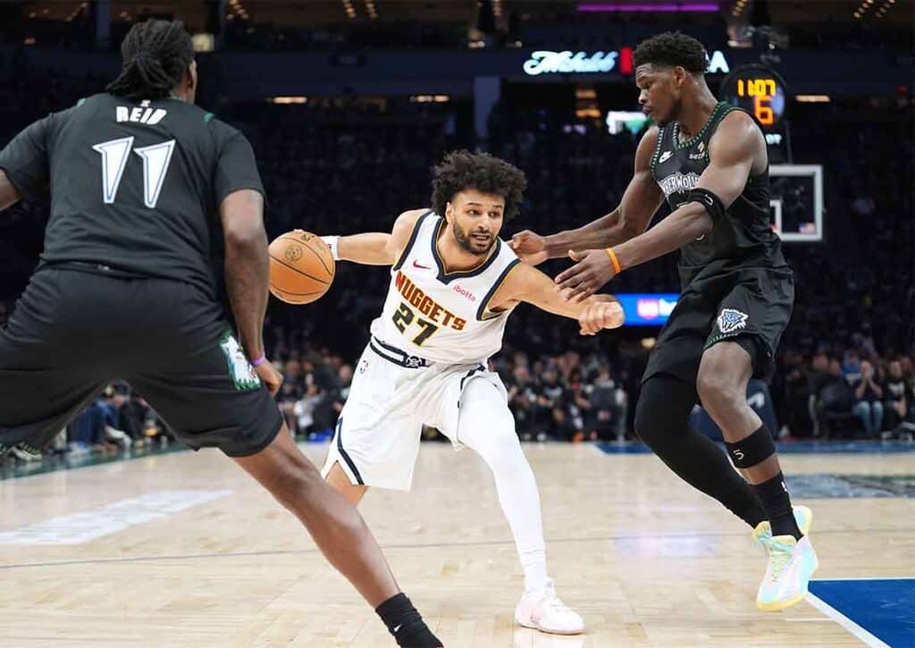 Erweckt Jamal Murray (im Bild) noch einmal die Hoffnungen der Denver Nuggets gegen die Minnesota Timberwolves? (© Associated Press / Alamy Stock Photo) Denver Nuggets Minnesota Timberwolves Tipp Game 5