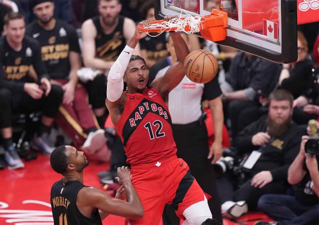 Machen die Toronto Raptors (im Bild: Collin Murray-Boyles) gegen die Cleveland Cavaliers den Sack zu? (© The Canadian Press / Alamy Stock Photo) Toronto Raptors Cleveland Cavaliers Tipp
