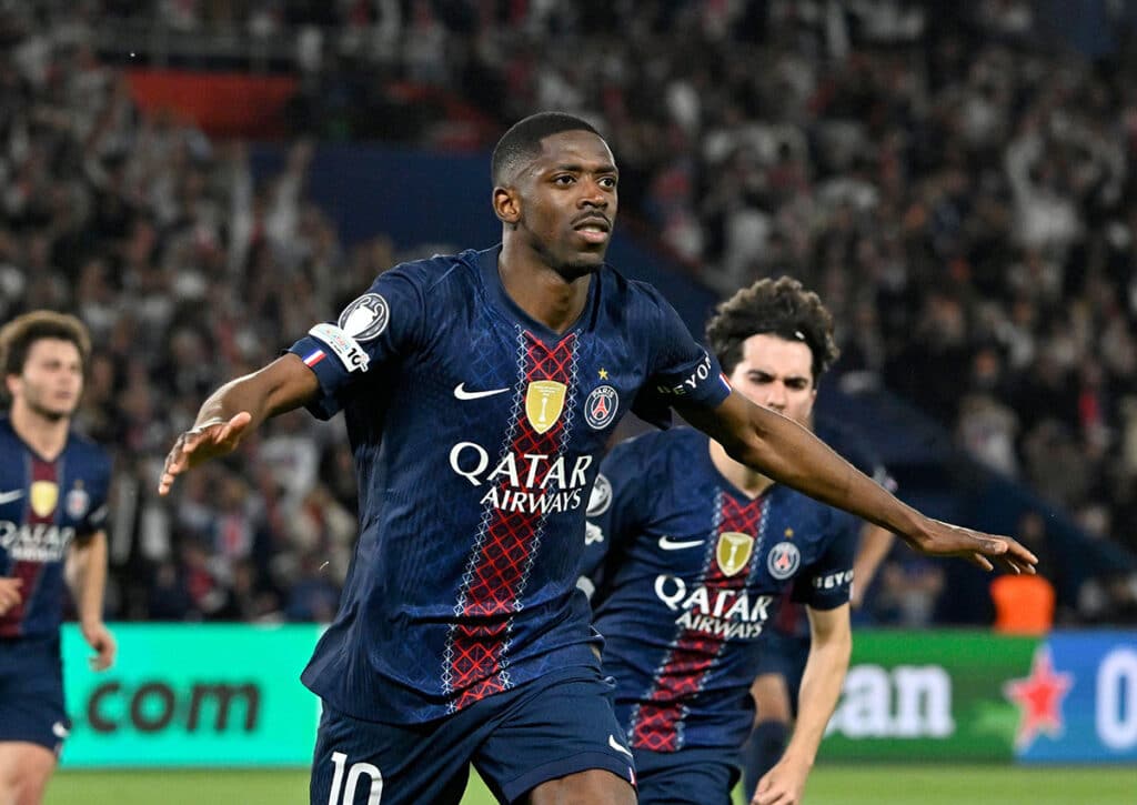 Kann PSG (im Bild: Ousmane Dembele) trotz CL-Strapazen auch in der Ligue 1 performen? (© MAXPPP/Alamy Live News) PSG vs. Lorient Tipp