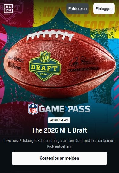 NFL GamePass Draft 2026 DAZN