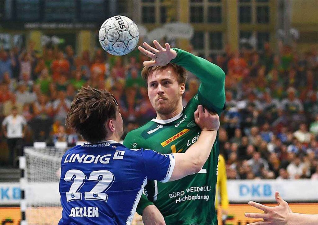 Wird DHfK-Leipzig (im Bild: Franz Semper) am 32. Spieltag der Handball Bundesliga noch tiefer in den Keller gestoßen? (© Imago / Alamy Stock Photo) Handball Bundesliga 32. Spieltag Wett-Tipps