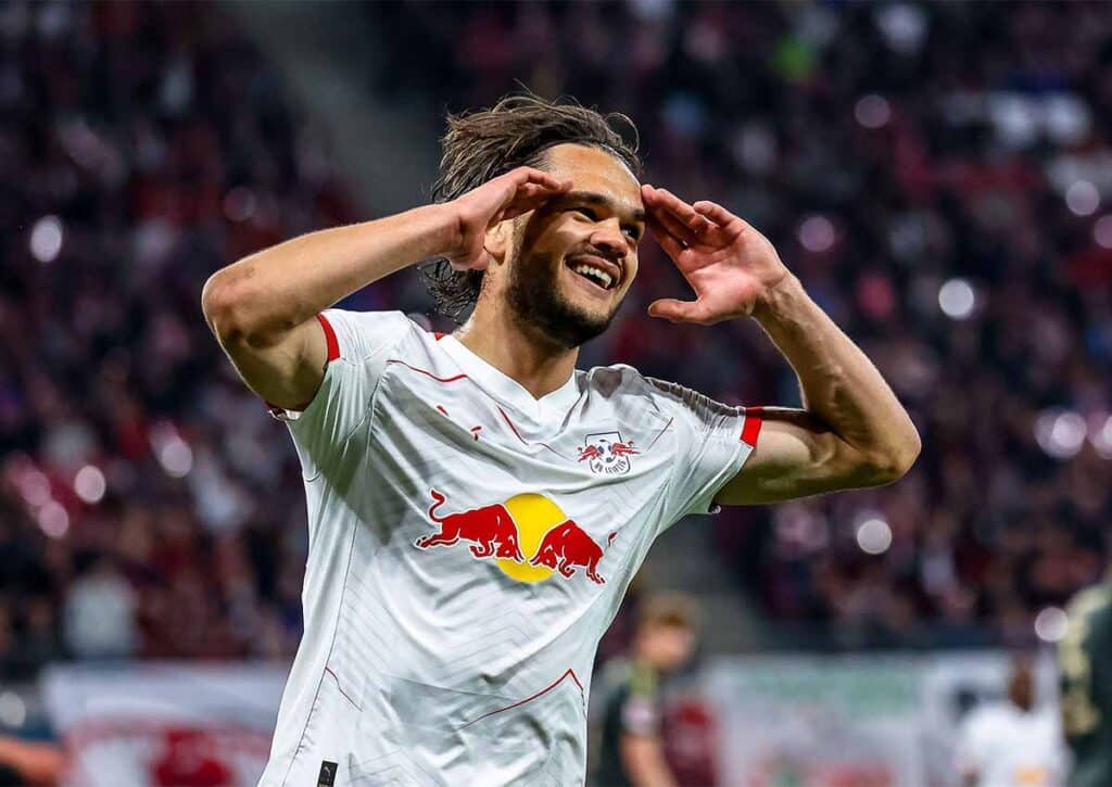Macht RB Leipzig (im Bild: Max Finkgräfe) in Leverkusen einen entscheidenden Schritt in Richtung Königsklasse? (© dpa picture alliance archive / Alamy Stock Photo) Leverkusen RB Leipzig Tipp