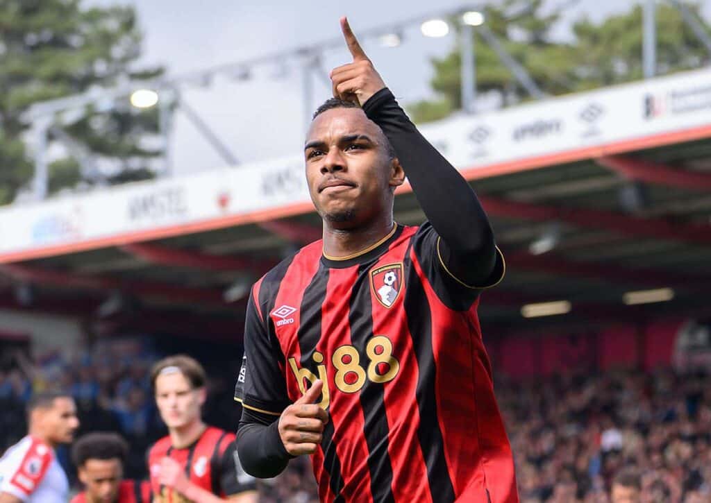 Jubelt Bournemouth (im Bild: Kroupi) in der Premer League am 36. Spieltag? (© Mark Pain / Alamy Stock Photo) Premier League 36. Spieltag Wett-Tipps