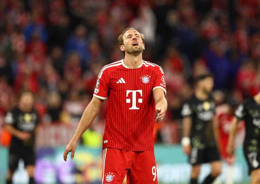 Lassen die Bayern (im Bild: Harry Kane) in Wolfsburg nach dem Aus in der Königsklasse die Muskeln spielen? (© ZUMA Press, Inc. / Alamy Stock Photo) Wolfsburg Bayern Tipp