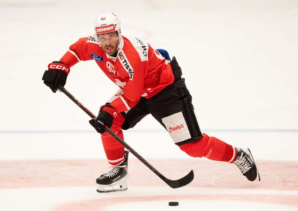 Wittert die Schweiz (im Bild: Josi) gegen die USA bei der Eishockey WM 2026 ihre Chance? (© TT News Agency / Alamy Stock Photo) USA Schweiz Tipp