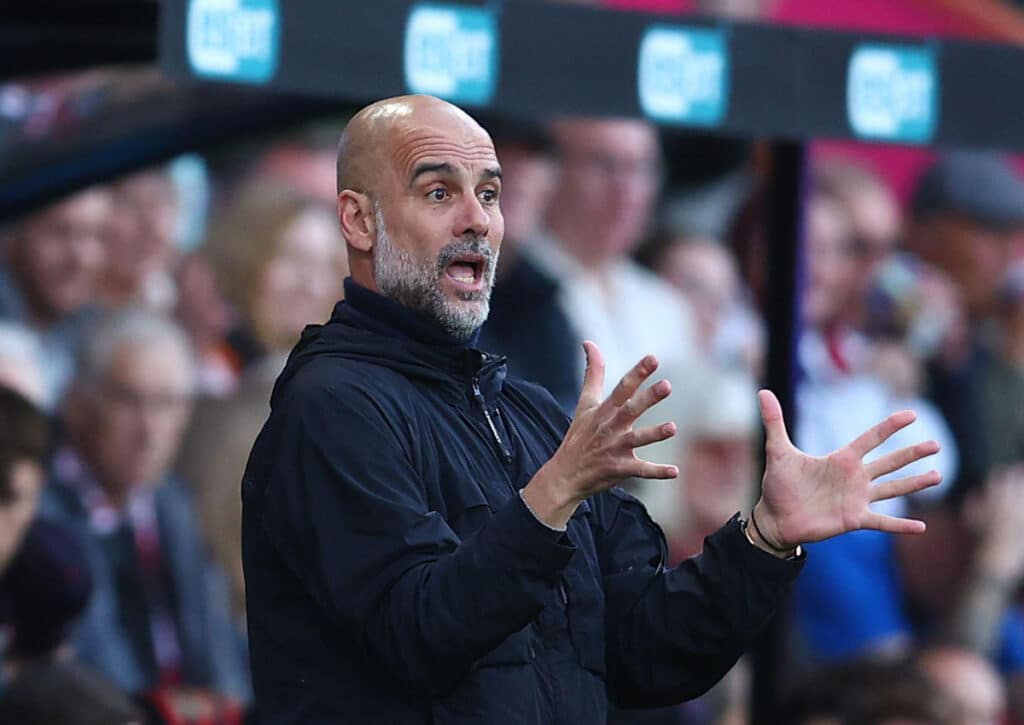 Manchester City läuft gegen Aston Villa das letzte Mal unter Pep Guardiola (im Bild) auf. (© Sportimage Ltd / Alamy Stock Photo) Manchester City Aston Villa Tipp