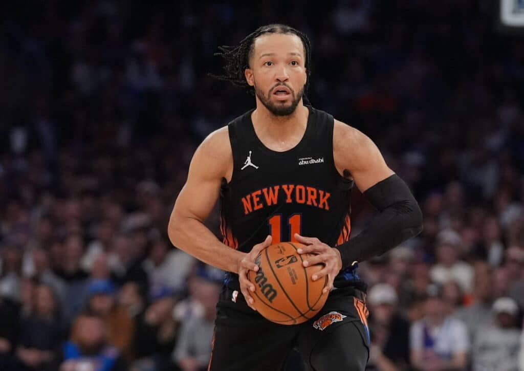 Sorgen die New York Knicks (im Bild: Jalen Brunson) im ersten Auswärtsspiel bei den Cleveland Cavaliers für die Vorentscheidung? (© Associated Press / Alamy Stock Photo) Cleveland Cavaliers New York Knicks Tipp
