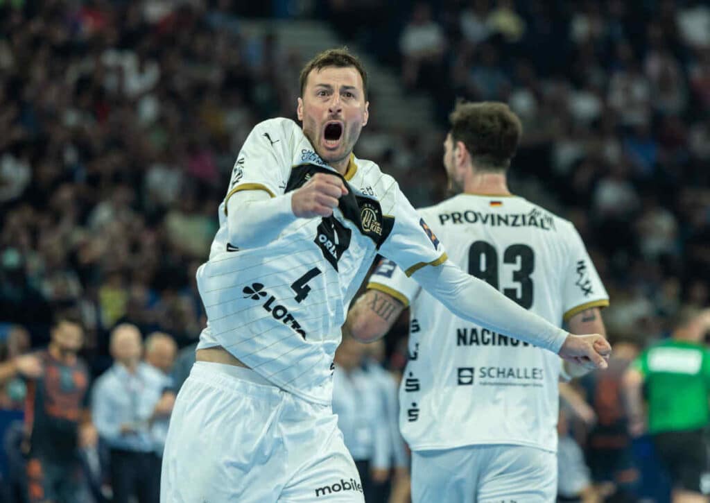 Holt sich der THW Kiel (im Bild: Domagoj Duvnjak) gegen MT Melsungen den Titel in der European League? (© DeFodi GmbH & Co. KG / Alamy Stock Photo) Holt sich der THW Kiel (im Bild: Domagoj Duvnjak) gegen MT Melsungen den Titel in der European League?