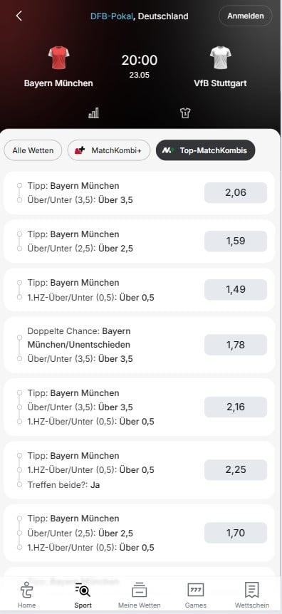 Tipico Quoten Bayern - Stuttgart Matchkombi DFB-Pokal Finale 2026
