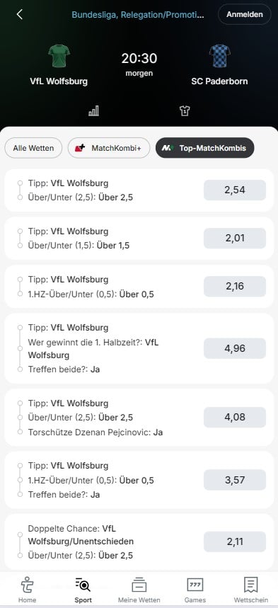 Tipico Quoten Wolfsburg Paderborn Wetten