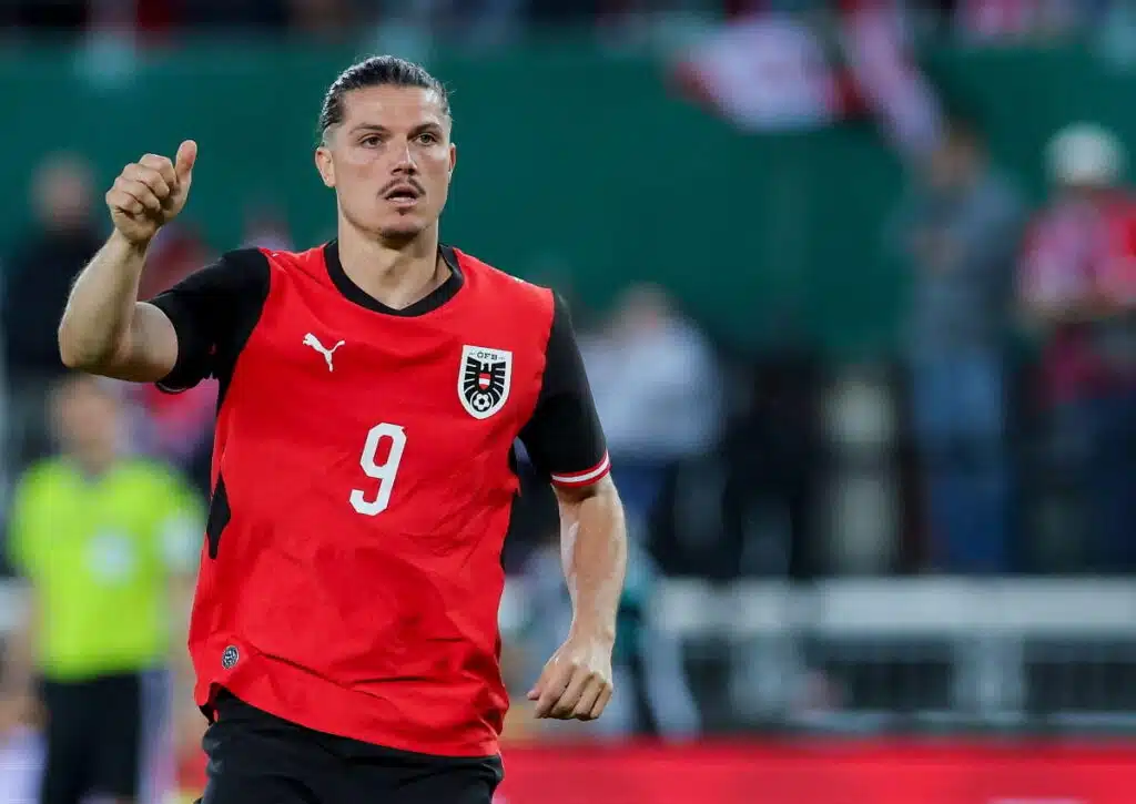 Erfüllt Österreich (im Bild: Marcel Sabitzer) im ersten WM-Gruppenspiel gegen Underdog Jordanien die vermeintliche Pflichtaufgabe? (© DeFodi GmbH & Co. KG / Alamy Stock Photo) Österreich Jordanien Tipp