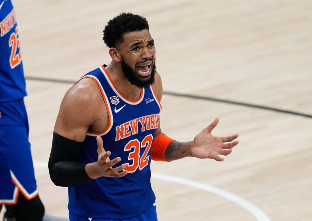 Fahren die Knicks (im Bild: Towns) gegen die Spurs in Game 3 den nächsten Sieg ein? (© Associated Press / Alamy Stock Photo) New York Knicks San Antonio Spurs Tipp