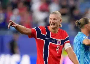Feiert Norwegen (im Bild: Haaland) gegen Senegal einen Triumph? (© Associated Press / Alamy Stock Photo) Norwegen Senegal Tipp