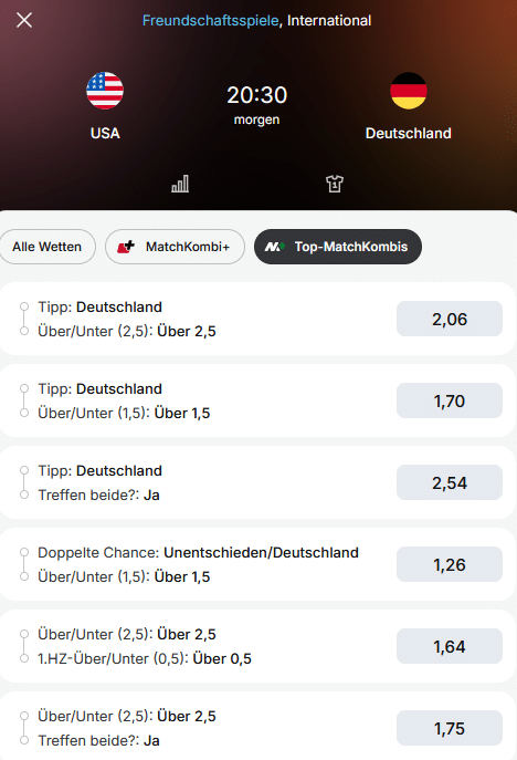 Tipico Quoten Deutschland USA Wetten