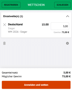 Oddset Wettschein