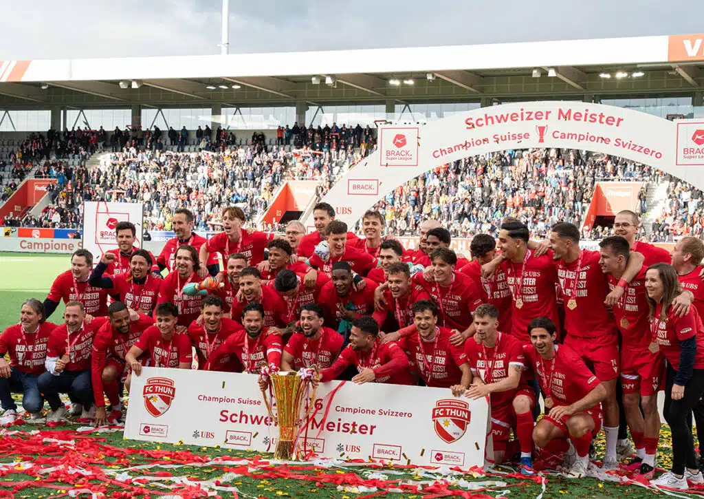 Kann der FC Thun trotz vieler Abgänge und Veränderungen an die Meistersaison anschließen? (© SPP Sport Press Photo. / Alamy Live News) Super League 1. Spieltag Wett-Tipps