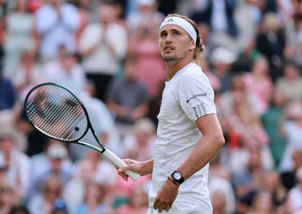 In Wimbledon sind heute Tipps darauf interessant, dass Zverev (im Bild) nicht schadlos gewinnt. (© Associated Press / Alamy Stock Photo) Wimbledon Tipps heute 02.07.2026