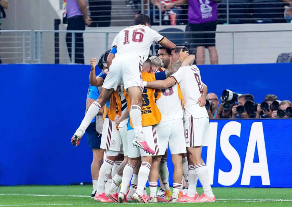 Zumindest das erste Gegentor für Spanien hält die KI gegen Belgien für wahrscheinlich. (© SPP Sport Press Photo. / Alamy Stock Photo) Zumindest das erste Gegentor für Spanien hält die KI gegen Belgien für wahrscheinlich.