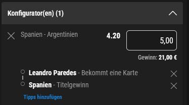 WM Finale Betbuilder Bwin